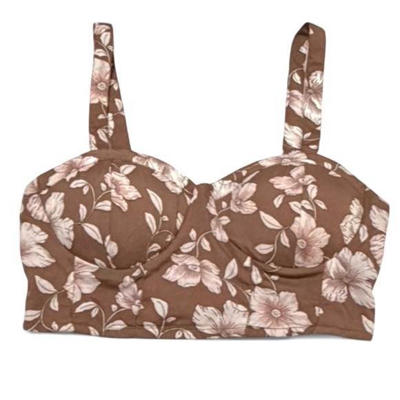 Band of Gypsies-Smocked Floral Bustier Crop Top – Size M – BNWT- BOG Collective - Picture 1 of 9